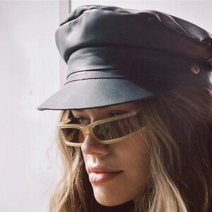 Leather Lack of Color black Lola cap